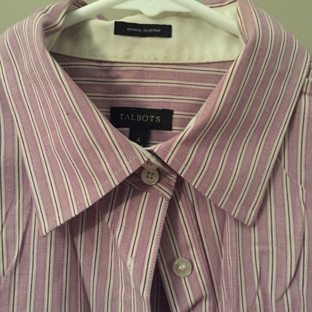 Talbots Striped Button Down - Picture 3 of 5
